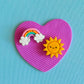 Rainbow + Sun Magnet Set | Polymer Clay Magnets