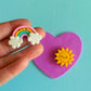 Rainbow + Sun Magnet Set | Polymer Clay Magnets