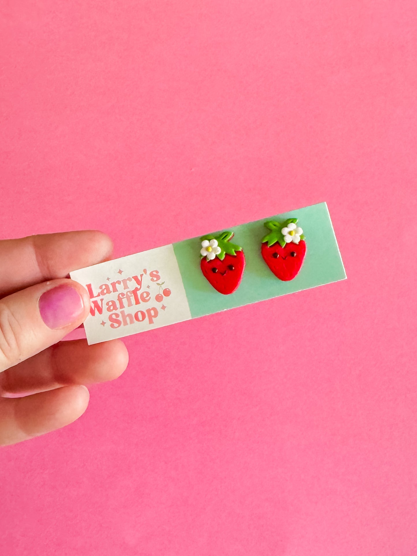 Strawberry Stud Earrings | Polymer Clay Earrings