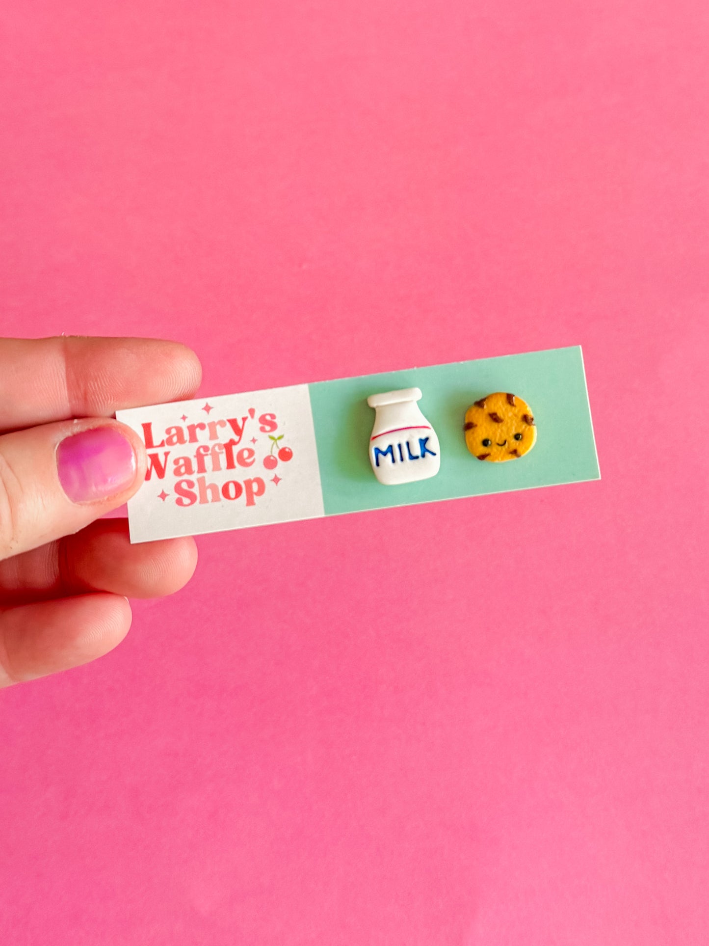 Milk + Cookie Stud Earrings | Polymer Clay Earrings