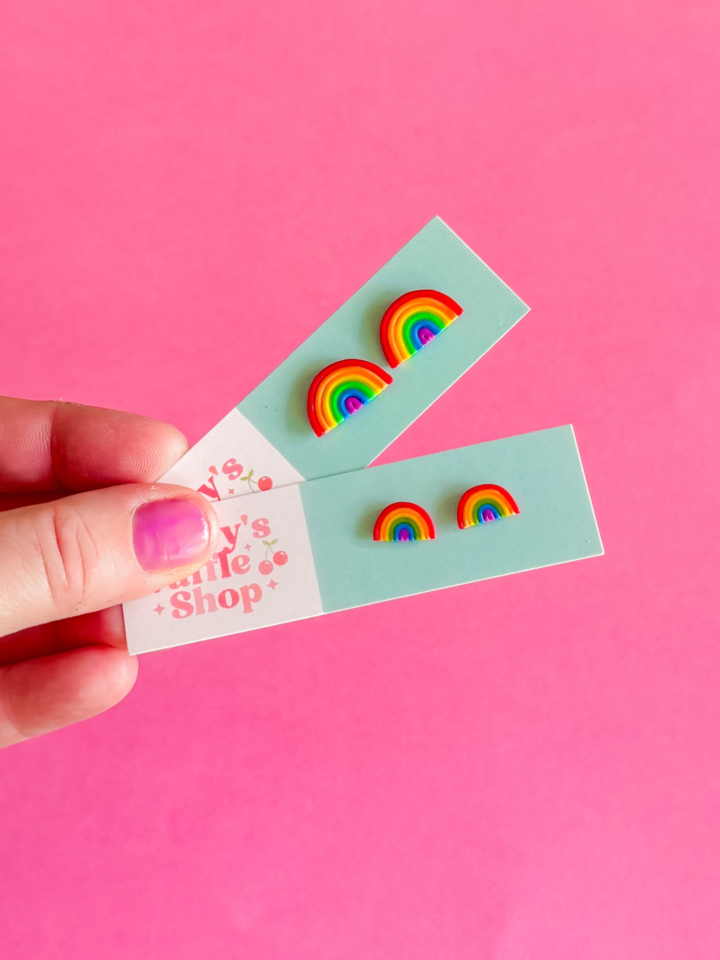 Rainbow Stud Earrings | Clay Earrings