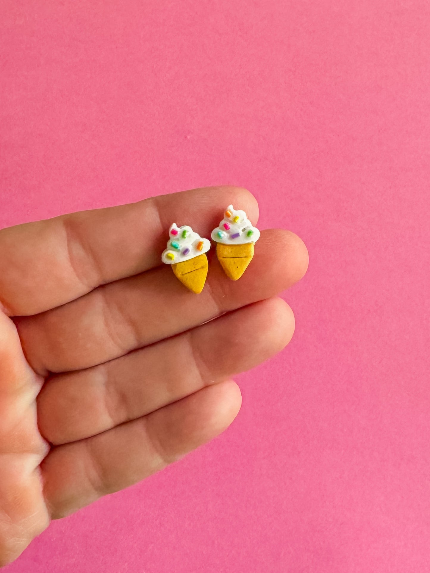 Ice Cream Stud Earrings | Polymer Clay Earring