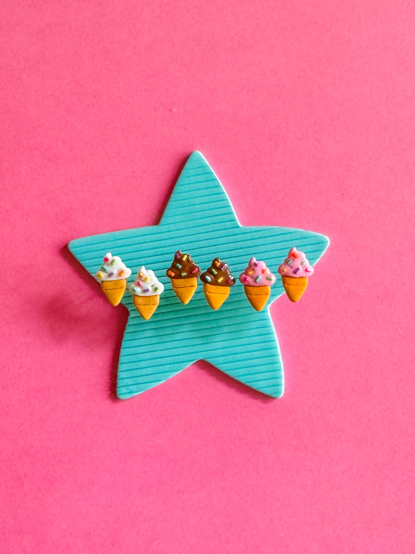 Ice Cream Stud Earrings | Polymer Clay Earring