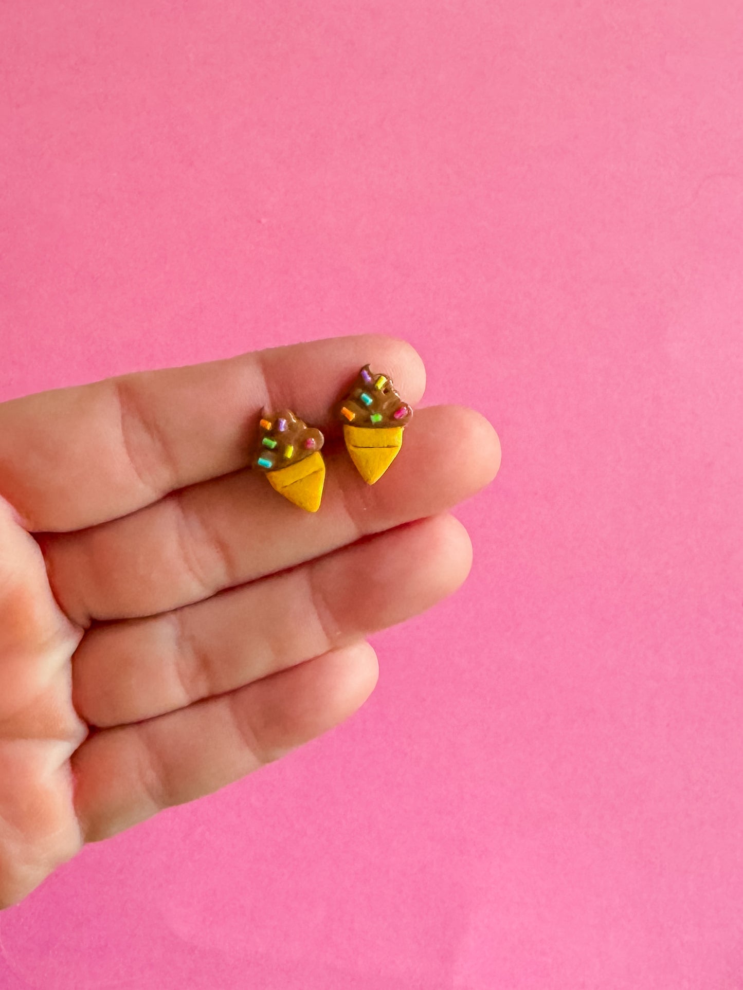 Ice Cream Stud Earrings | Polymer Clay Earring