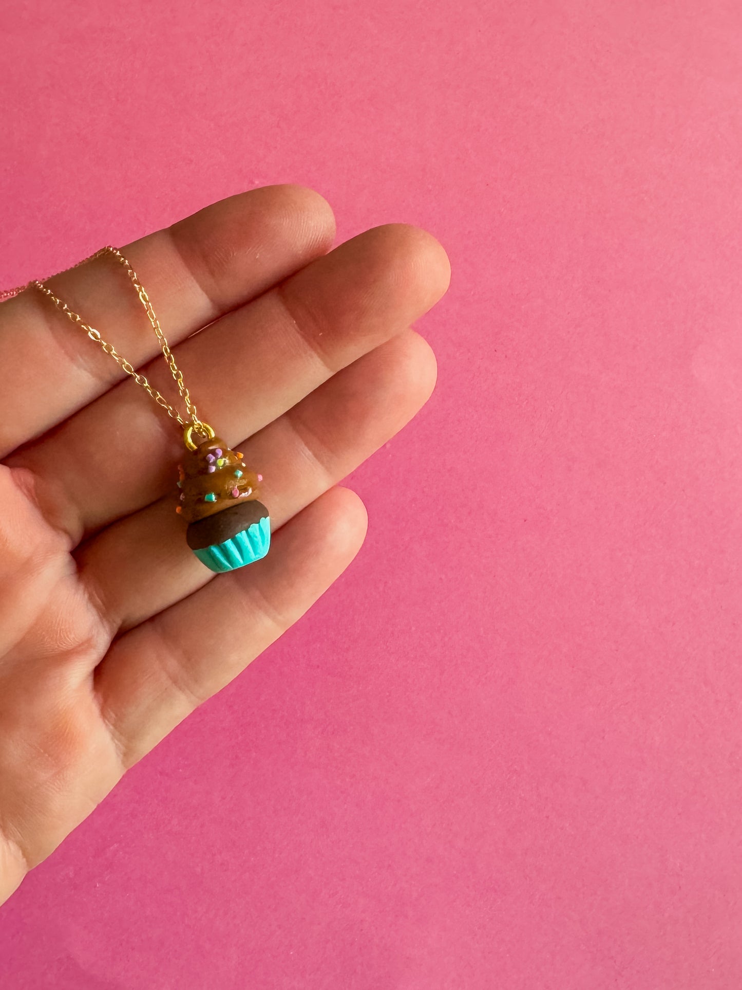 Cupcake Charm Necklace | Clay Charm Necklace