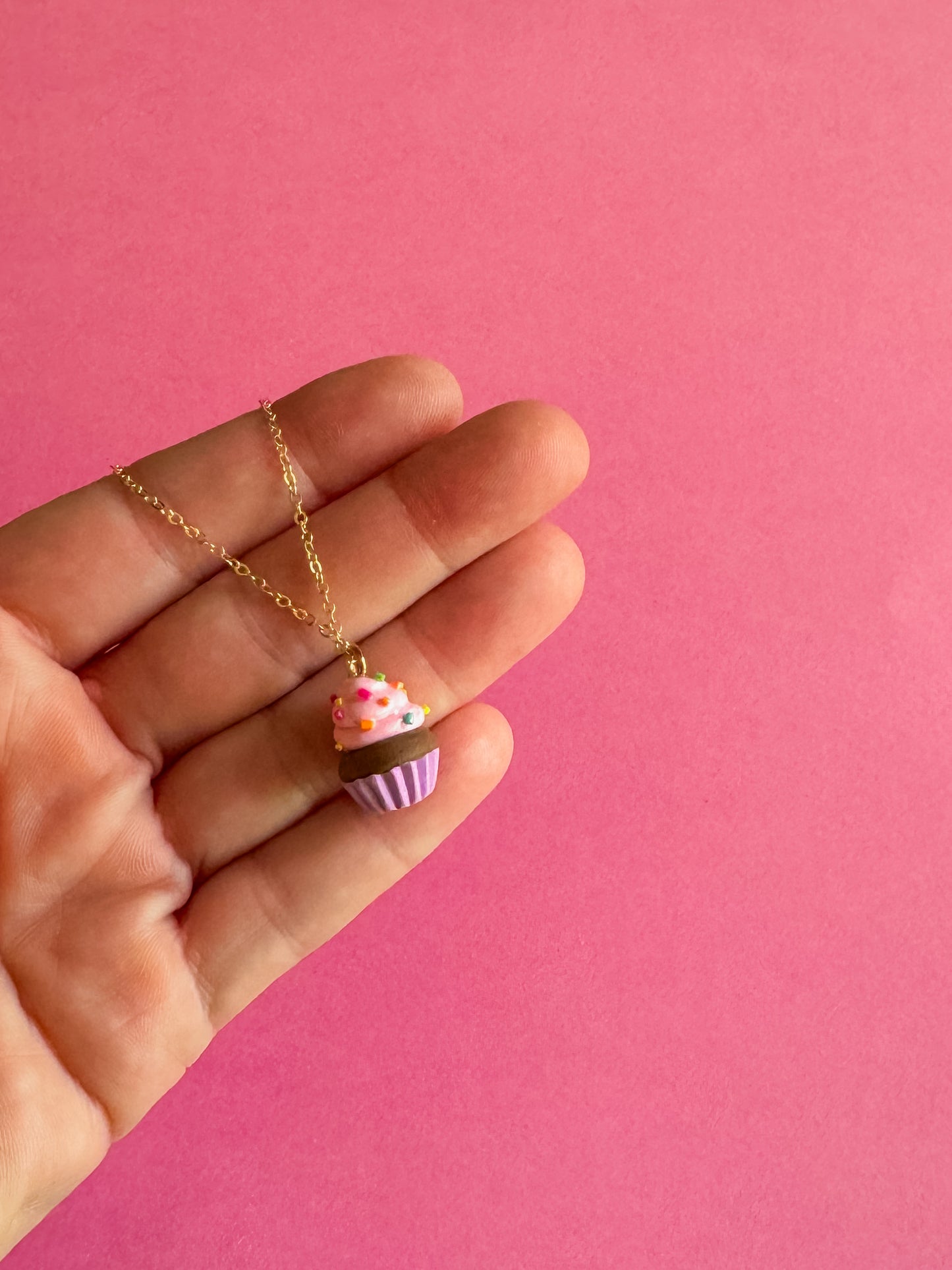 Cupcake Charm Necklace | Clay Charm Necklace