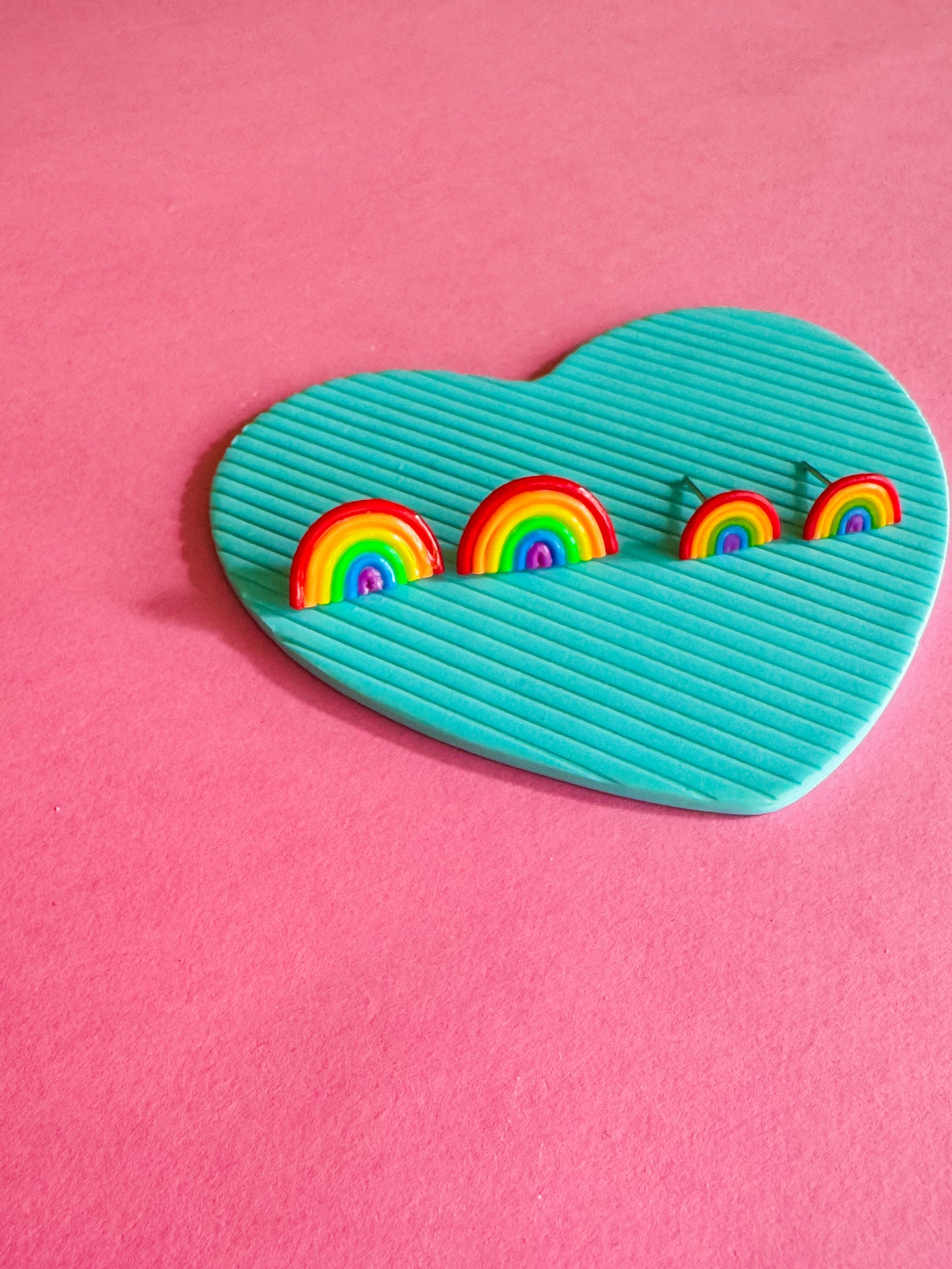 Rainbow Stud Earrings | Clay Earrings