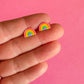 Pastel Rainbow Stud Earrings | Clay Earrings