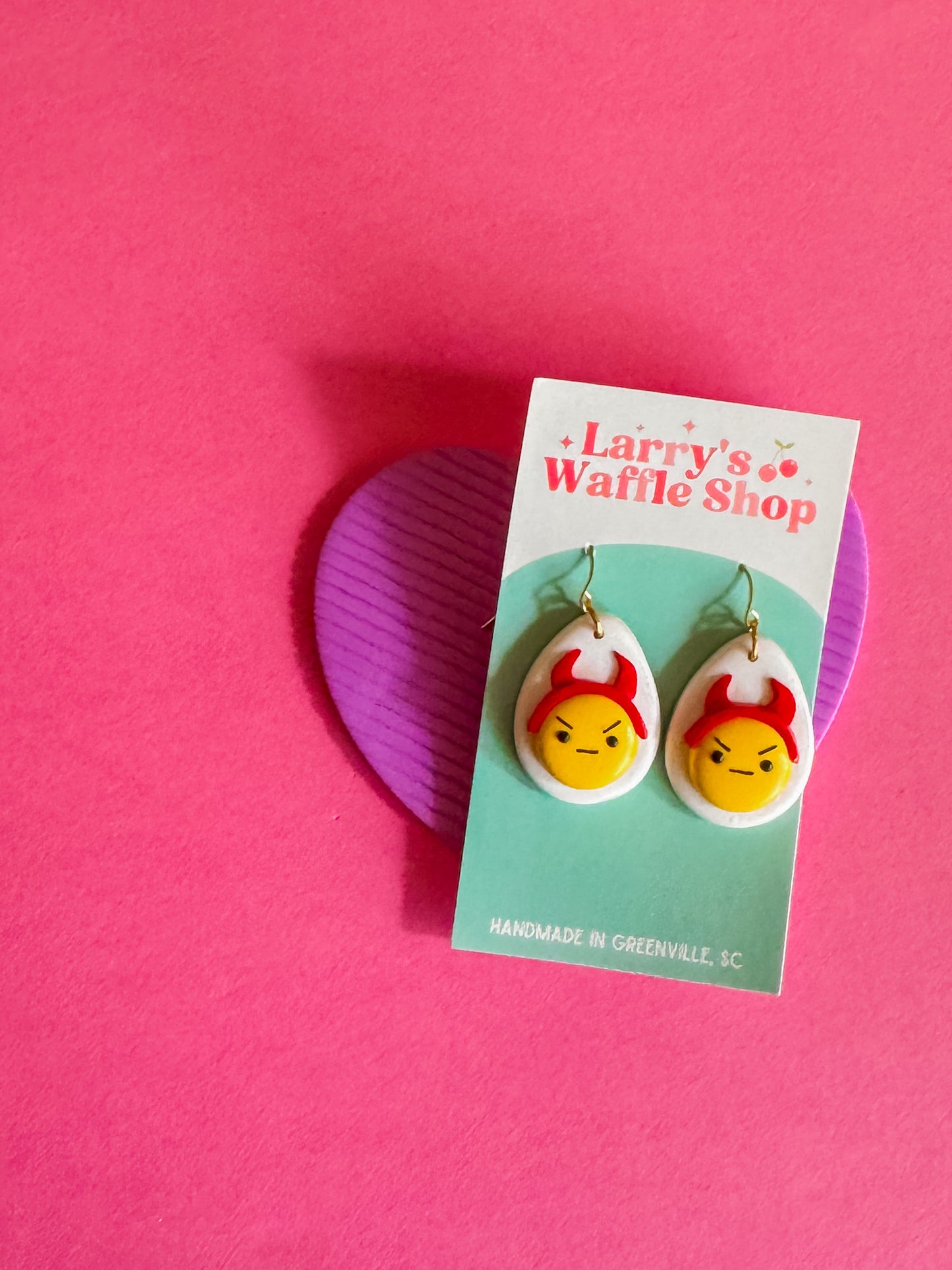Donna the Deviled Egg | Clay Earrings