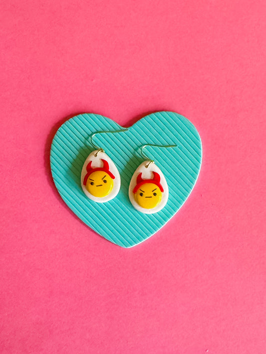 Donna the Deviled Egg | Clay Earrings