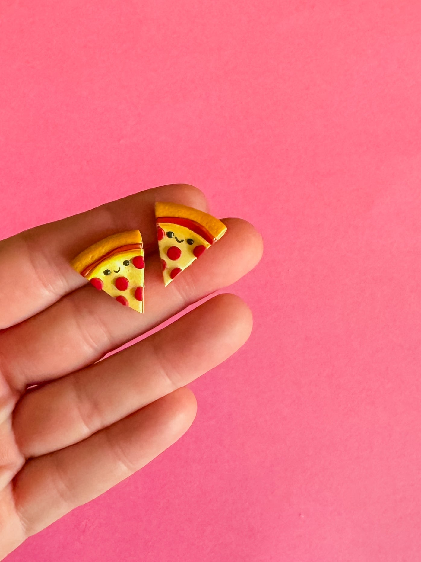Pizza Stud Earrings | Polymer Clay Earrings