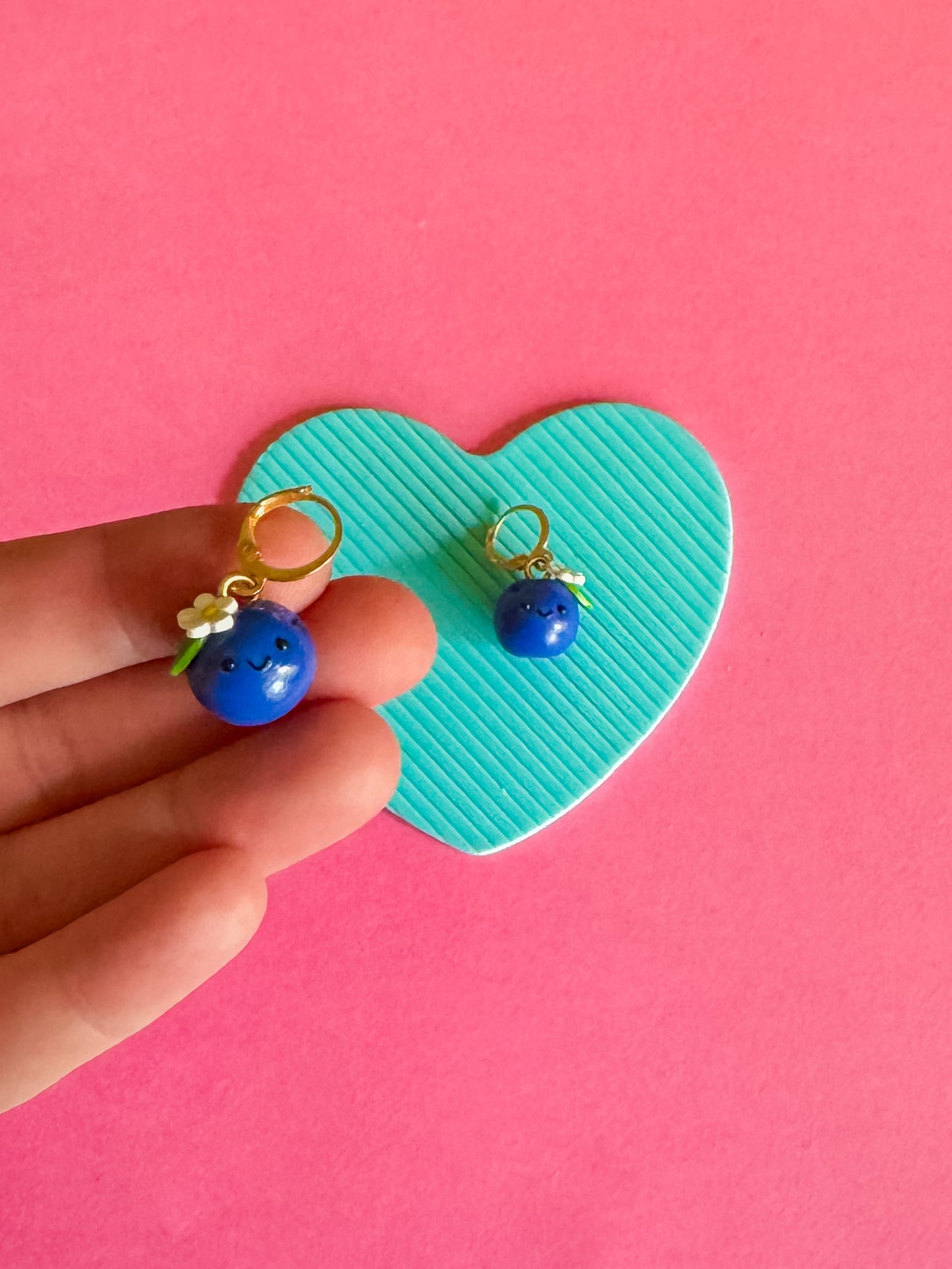 Strawberry + Blueberry Garden | Polymer Clay Earrings