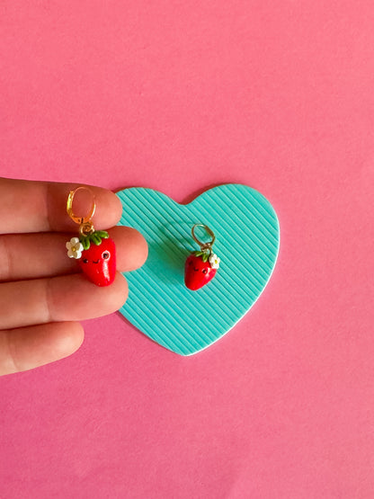 Strawberry + Blueberry Garden | Polymer Clay Earrings