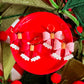 Santa Bow Earrings | Clay Christmas Earrings