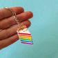 Rainbow Cake Keychain | Polymer Clay Keychain
