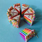 Rainbow Cake Earrings - Polymer Clay Earrings