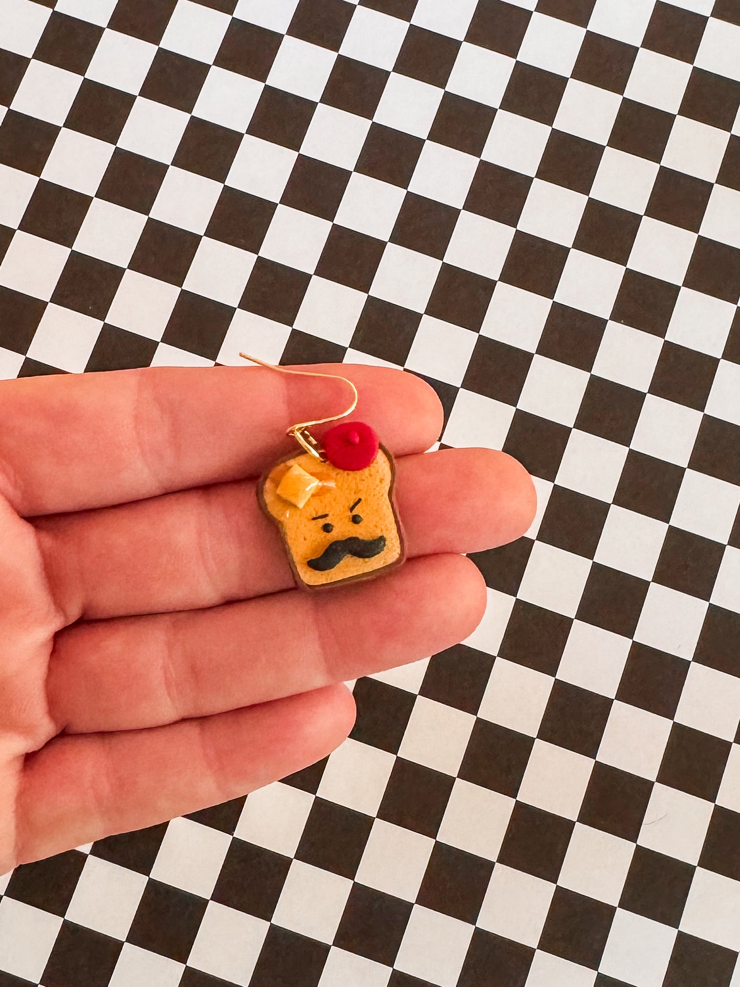 French Bro Earrings | Polymer Clay Earrings