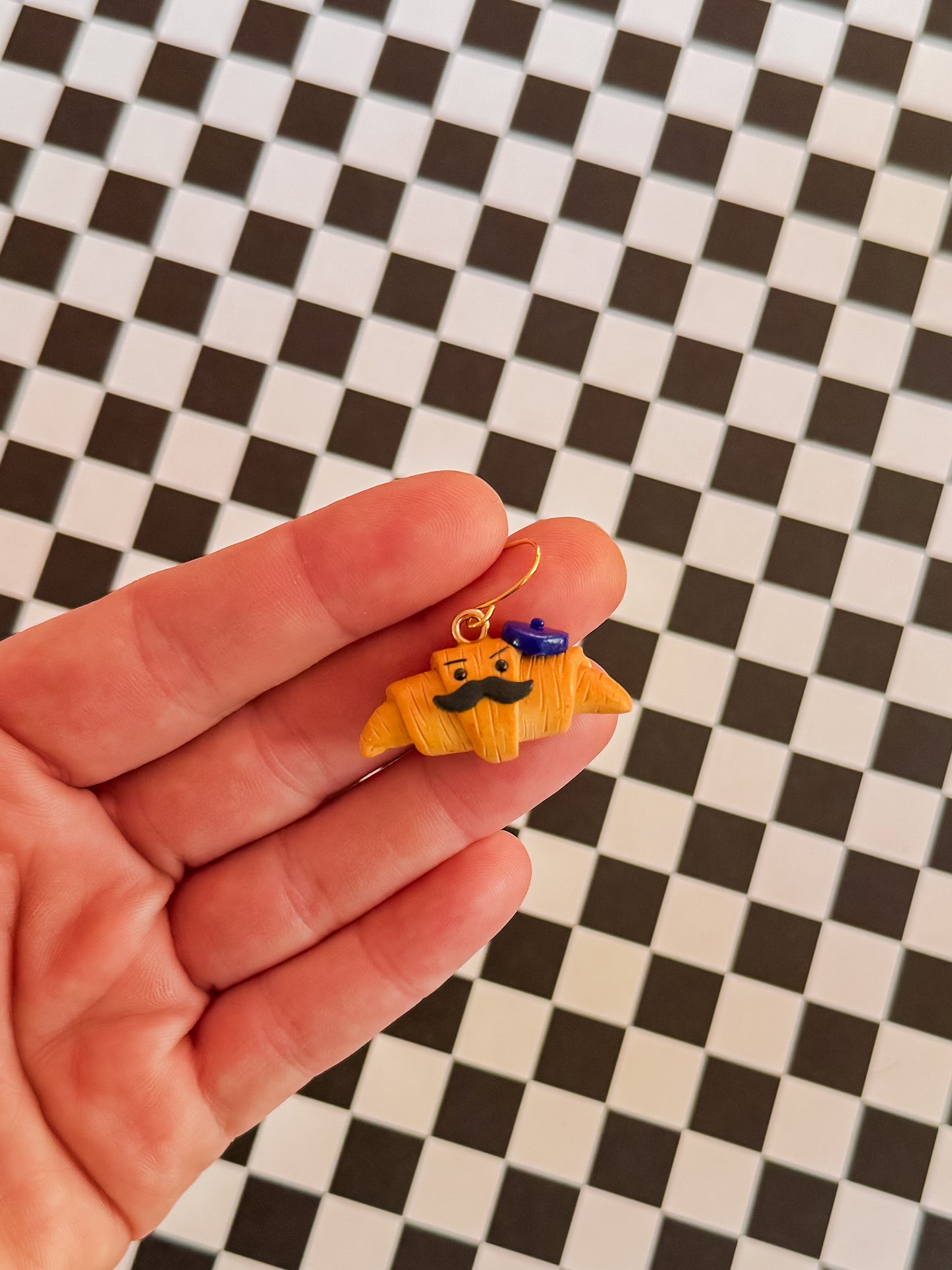 French Bro Earrings | Polymer Clay Earrings