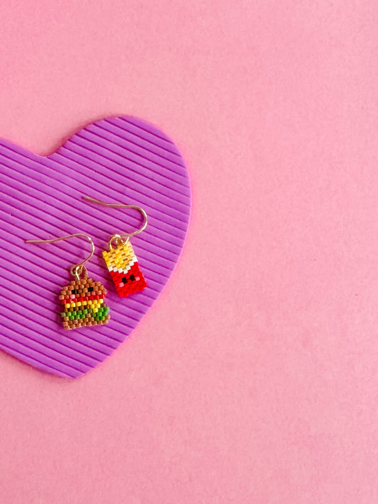 Burger Me | Beaded Earrings