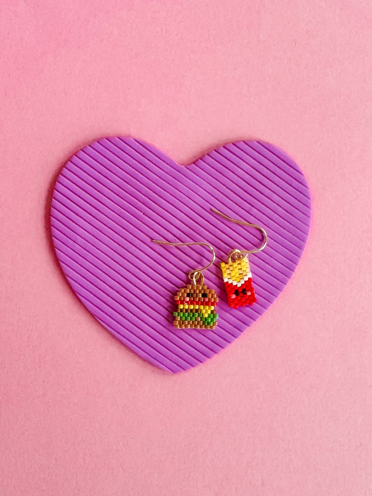 Burger Me | Beaded Earrings
