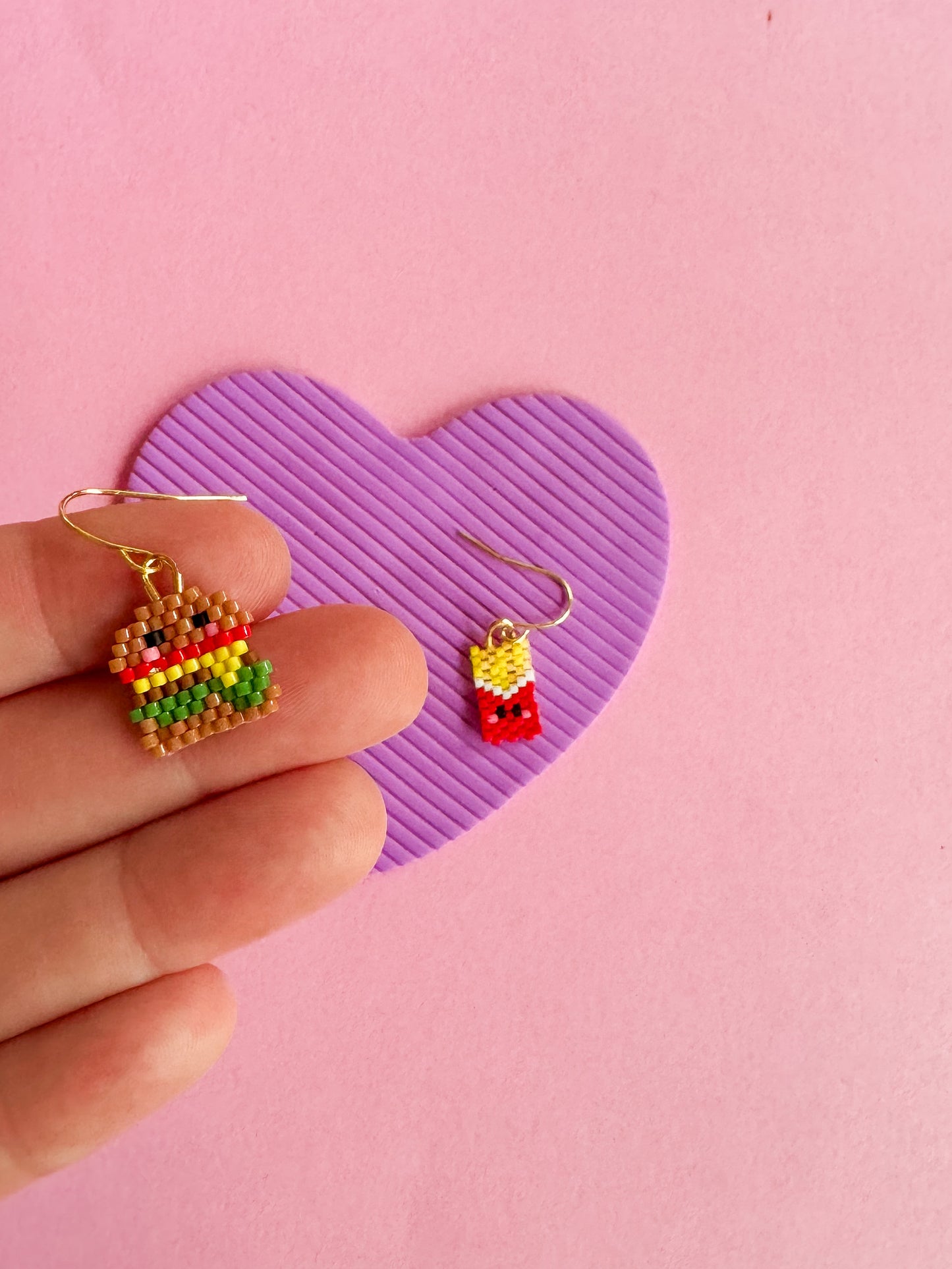 Burger Me | Beaded Earrings