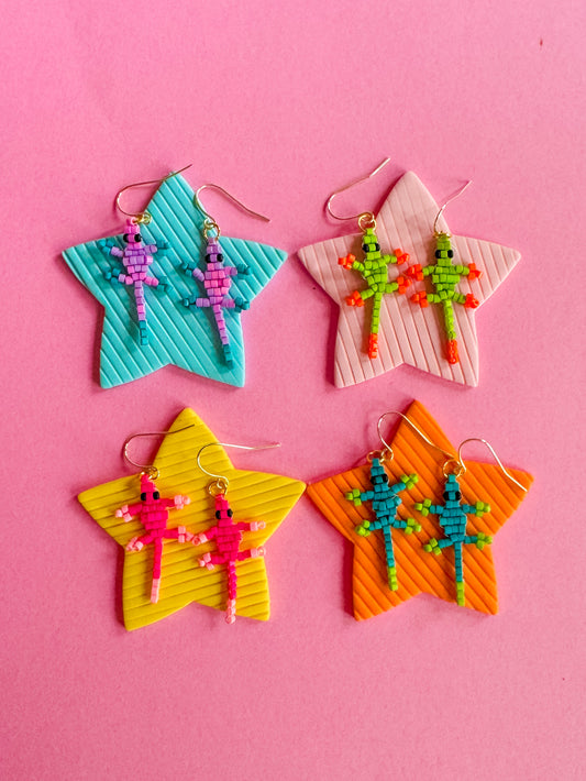 Lizzy Lizard Earrings | Hand Beaded Earrings
