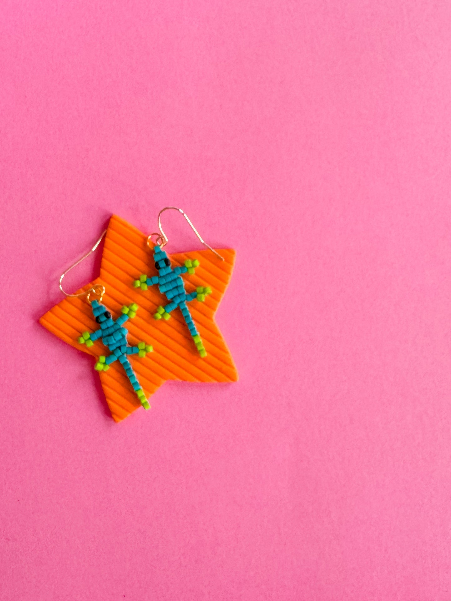 Lizzy Lizard Earrings | Hand Beaded Earrings