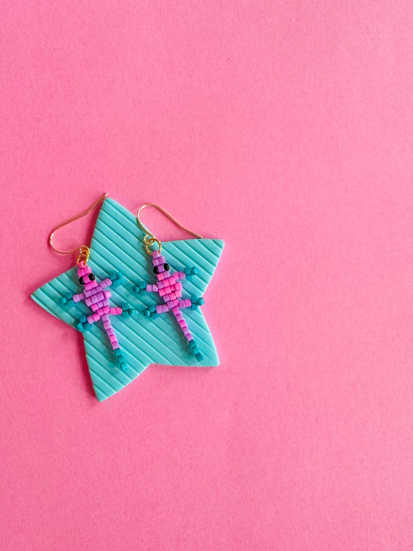 Lizzy Lizard Earrings | Hand Beaded Earrings