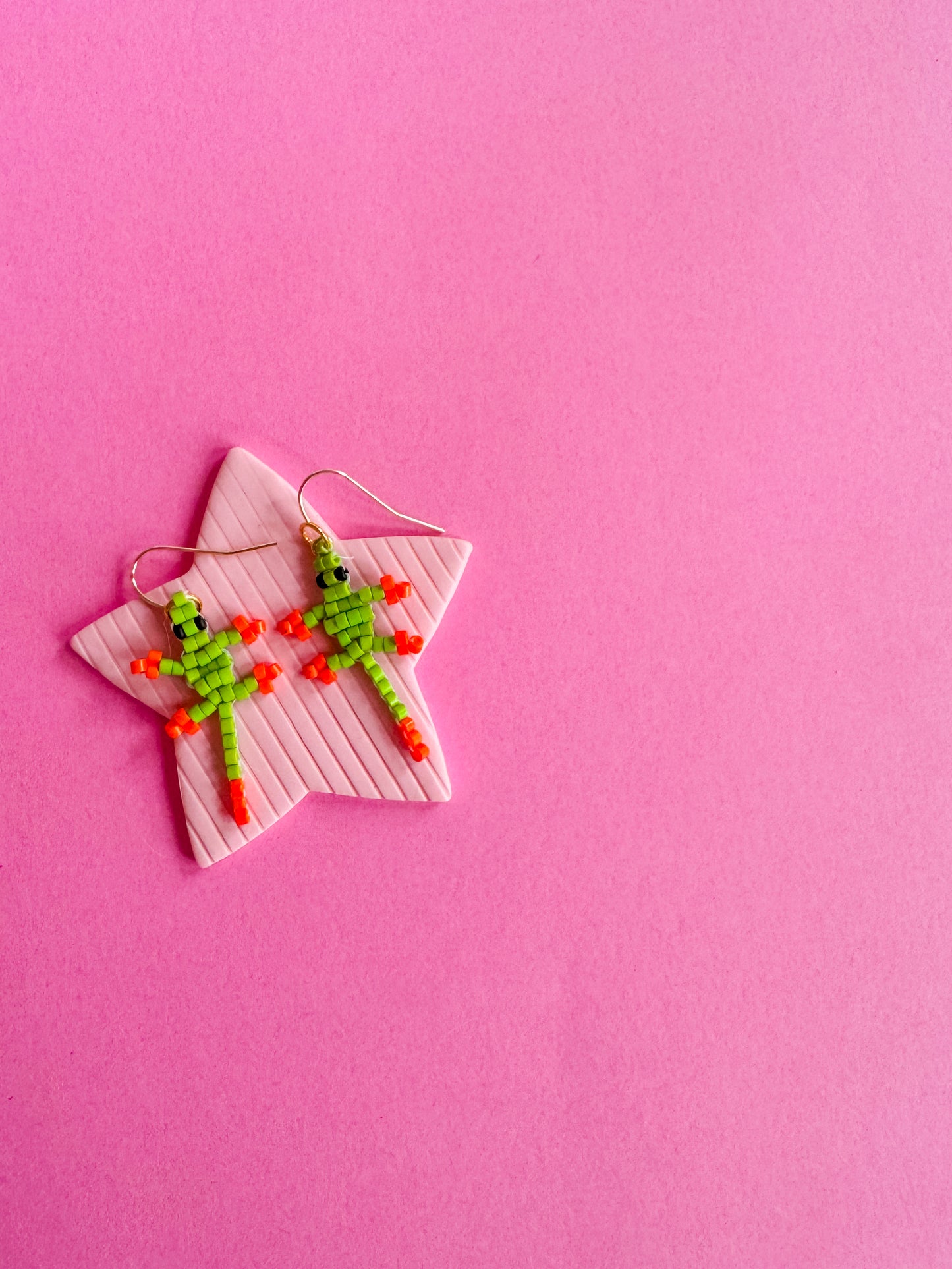 Lizzy Lizard Earrings | Hand Beaded Earrings