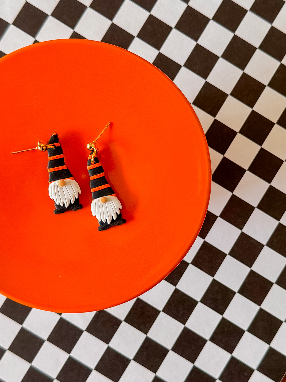 Halloween Gnome | Clay Halloween Earrings