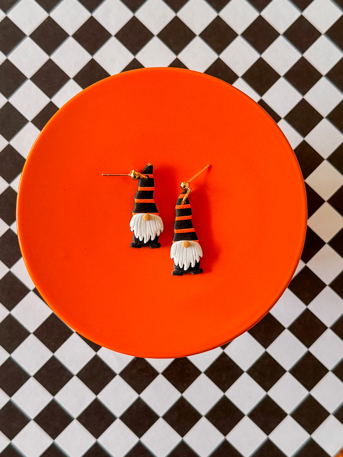Halloween Gnome | Clay Halloween Earrings