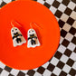 Ghost Kitty Cat | Clay Halloween Earrings