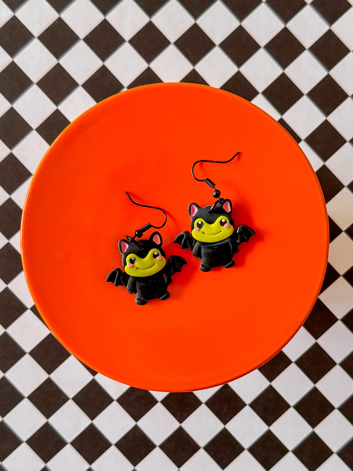 Frog Bat | Clay Halloween Earrings