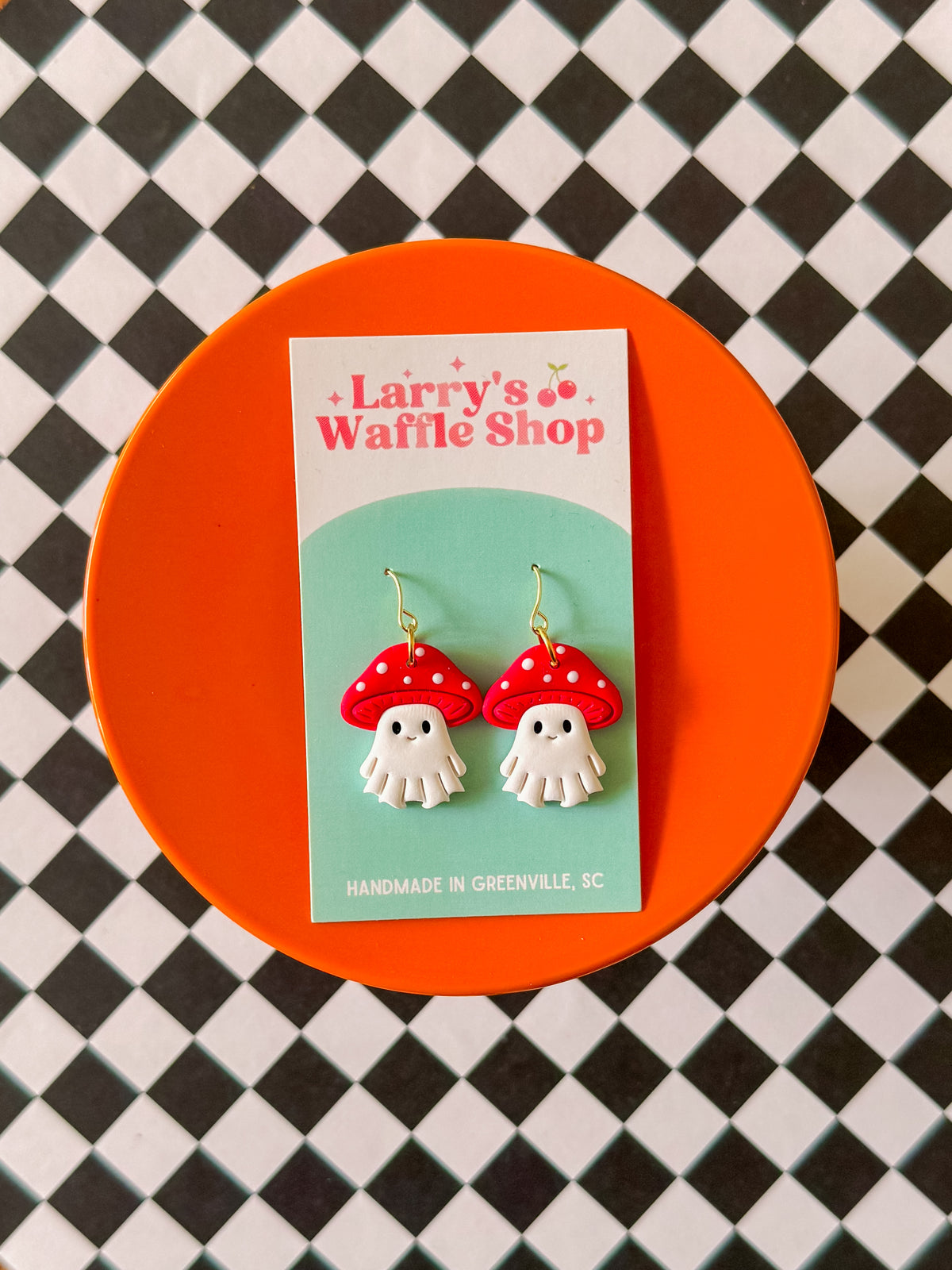 Ghost Mushroom | Clay Halloween Earrings