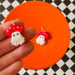 Ghost Mushroom | Clay Halloween Earrings