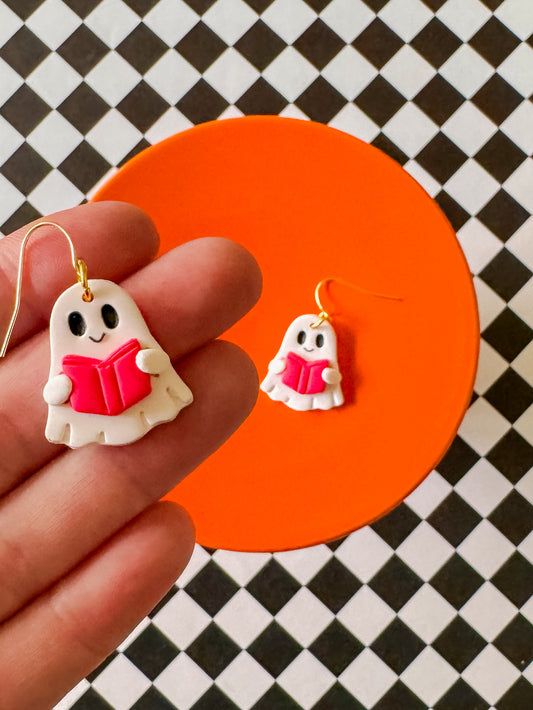 Bookish Ghosts | Clay Halloween Earrings