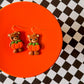 Bear Pumpkin Earrings | Clay Halloween Earrings