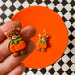 Bear Pumpkin Earrings | Clay Halloween Earrings