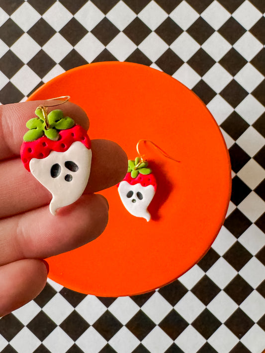 Boo Berry Earrings | Clay Halloween Earrings