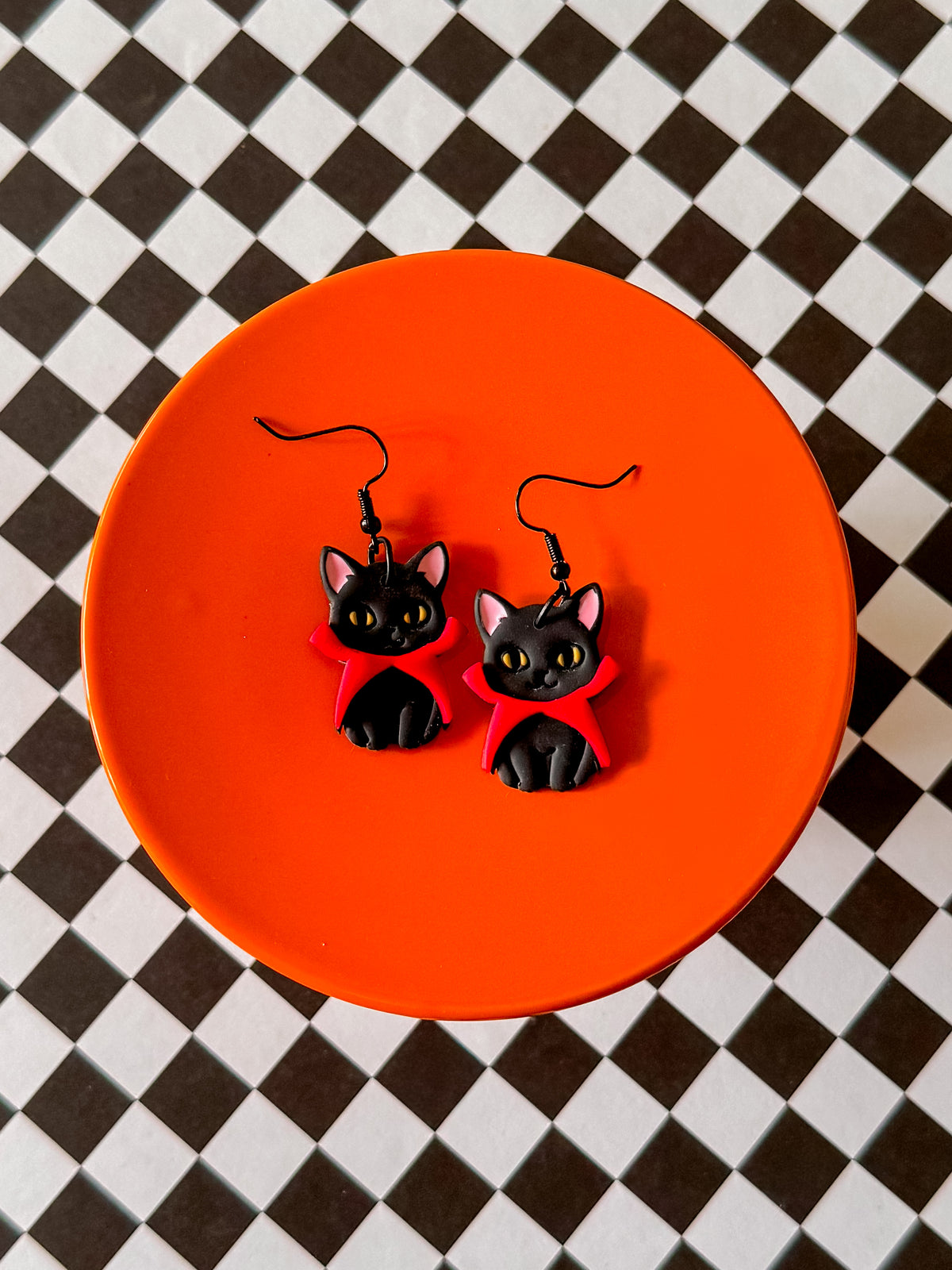 Cat Vampire | Clay Halloween Earrings