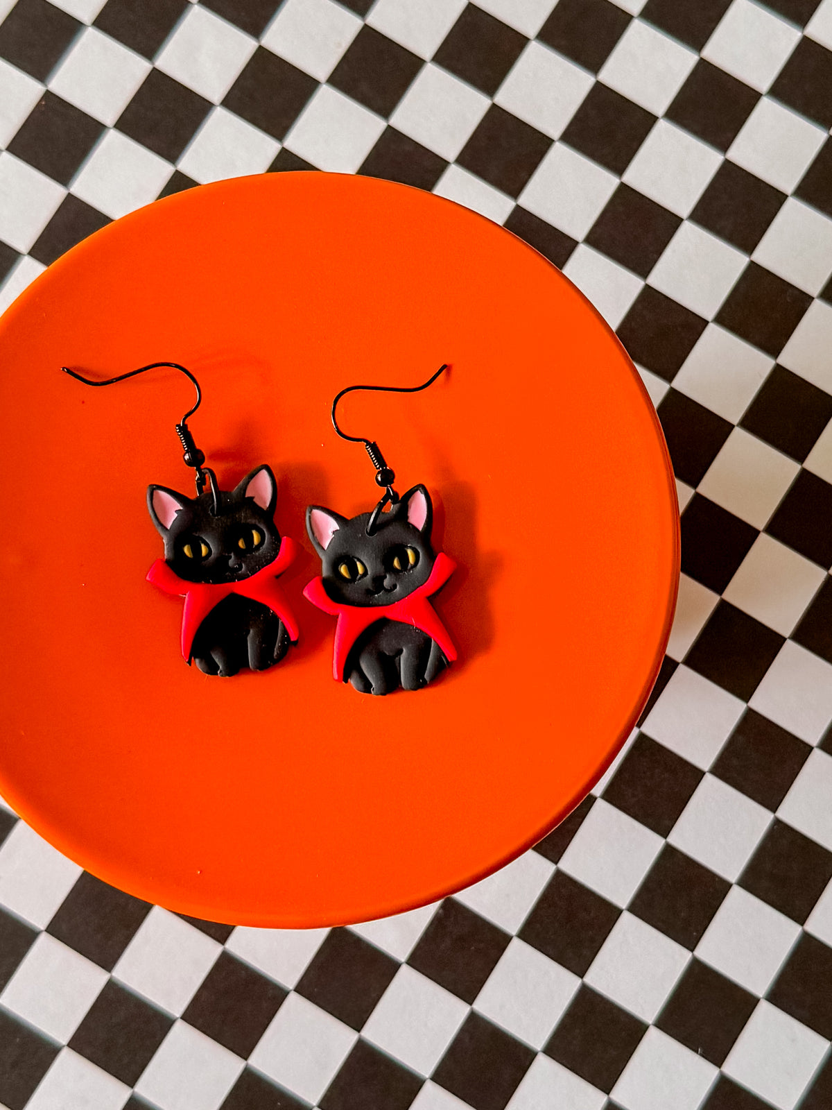 Cat Vampire | Clay Halloween Earrings