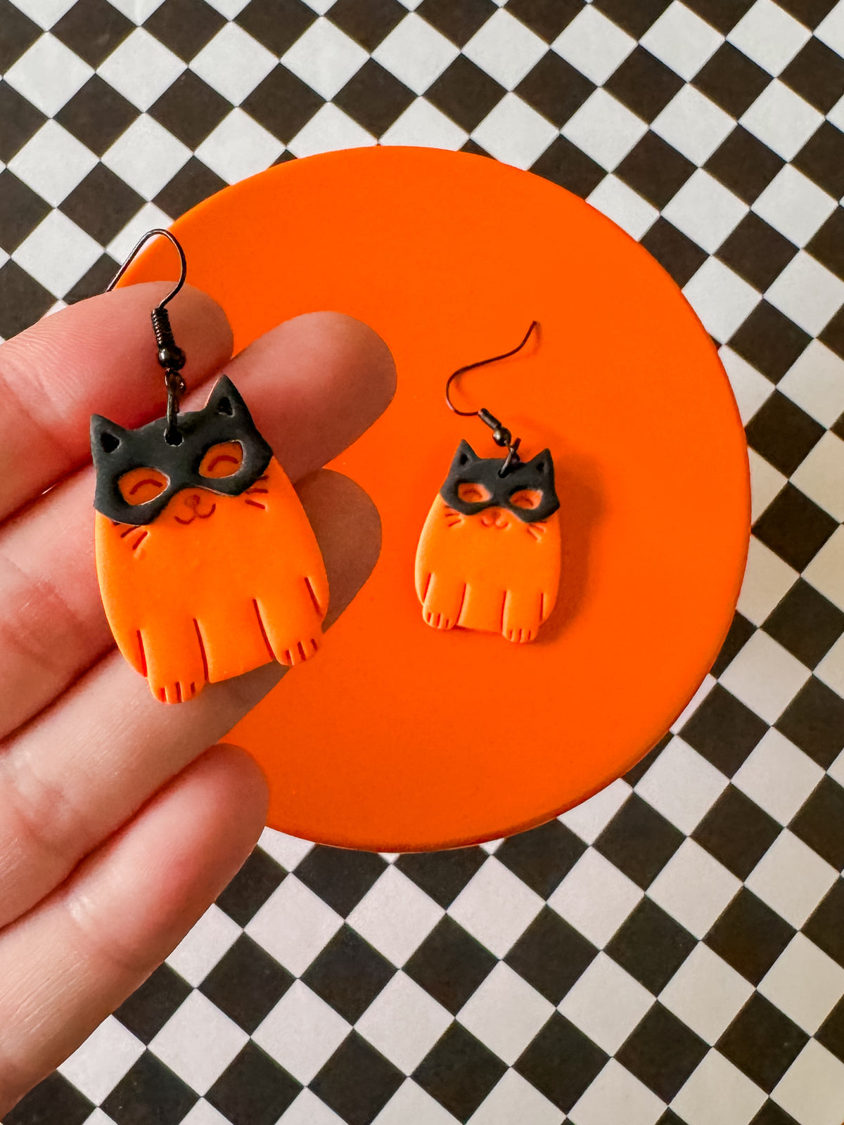 Cat Batman | Clay Halloween Earrings