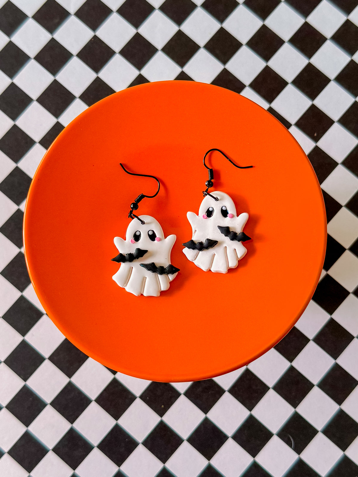 Batty Ghosts | Clay Halloween Earrings