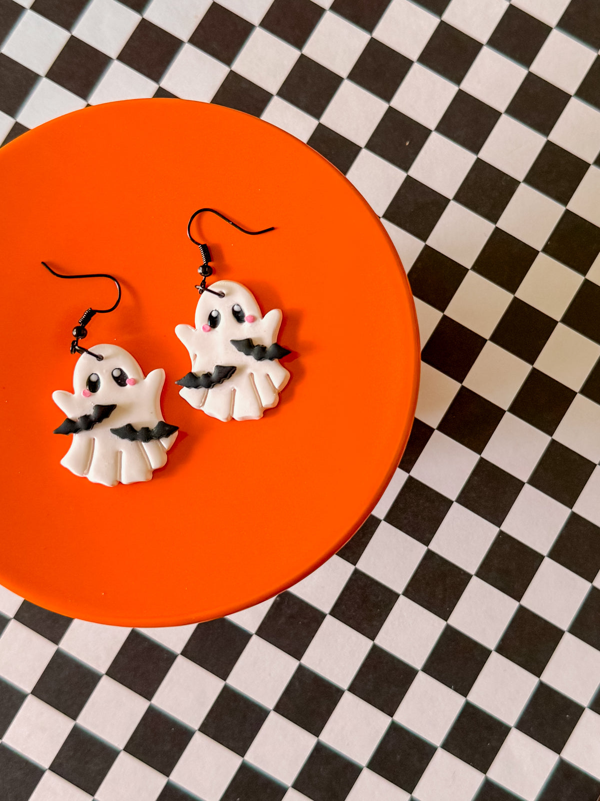 Batty Ghosts | Clay Halloween Earrings