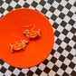 Wiener Dog Pumpkin Earrings | Clay Halloween Earrings