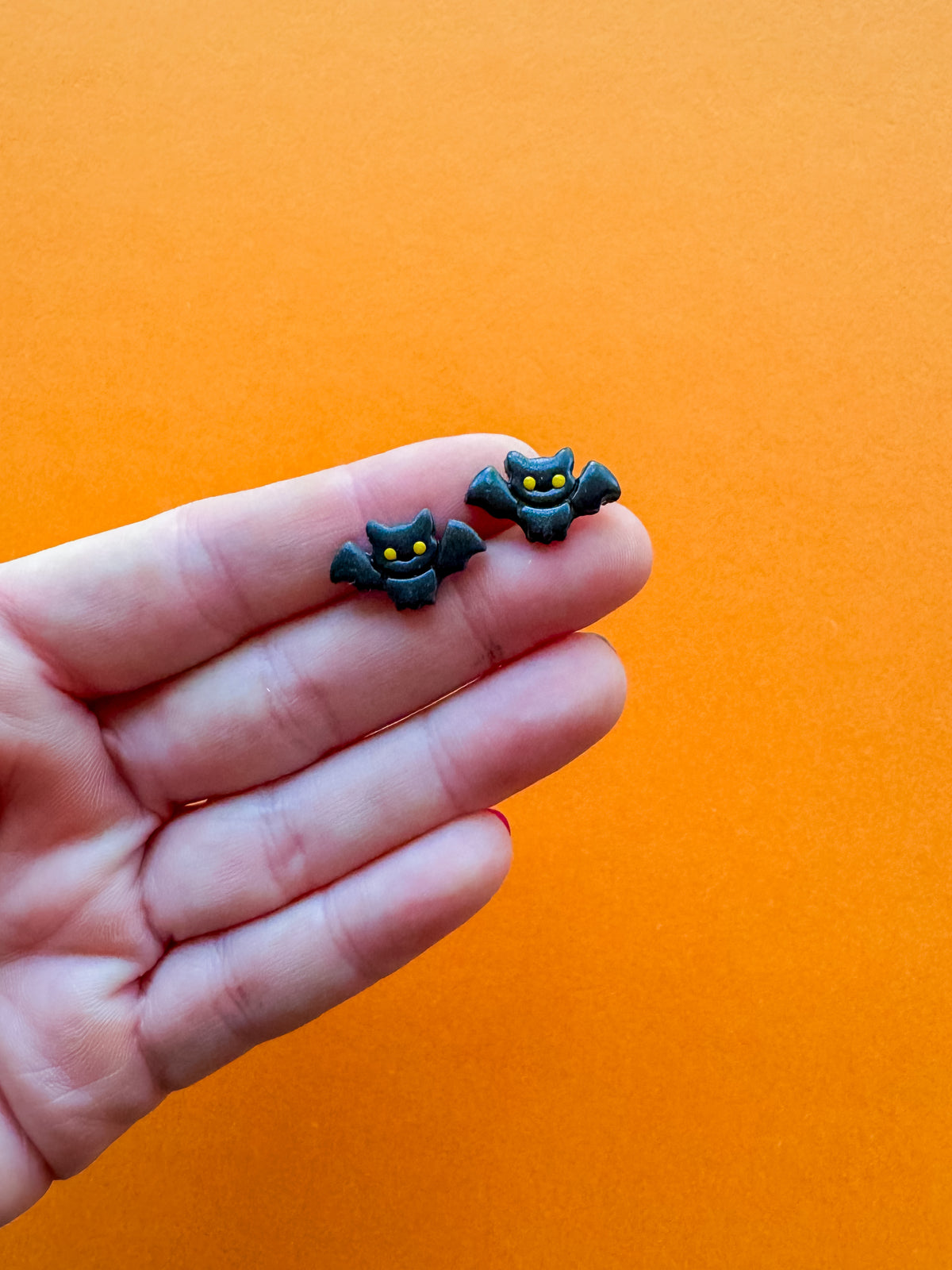 Bat Studs | Clay Halloween Earrings