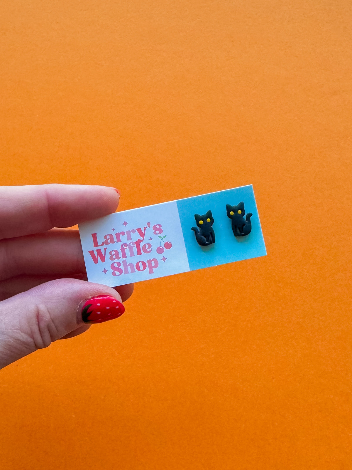 Black Cat Studs | Clay Halloween Earrings