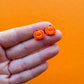 Happy Pumpkin Studs | Clay Halloween Earrings
