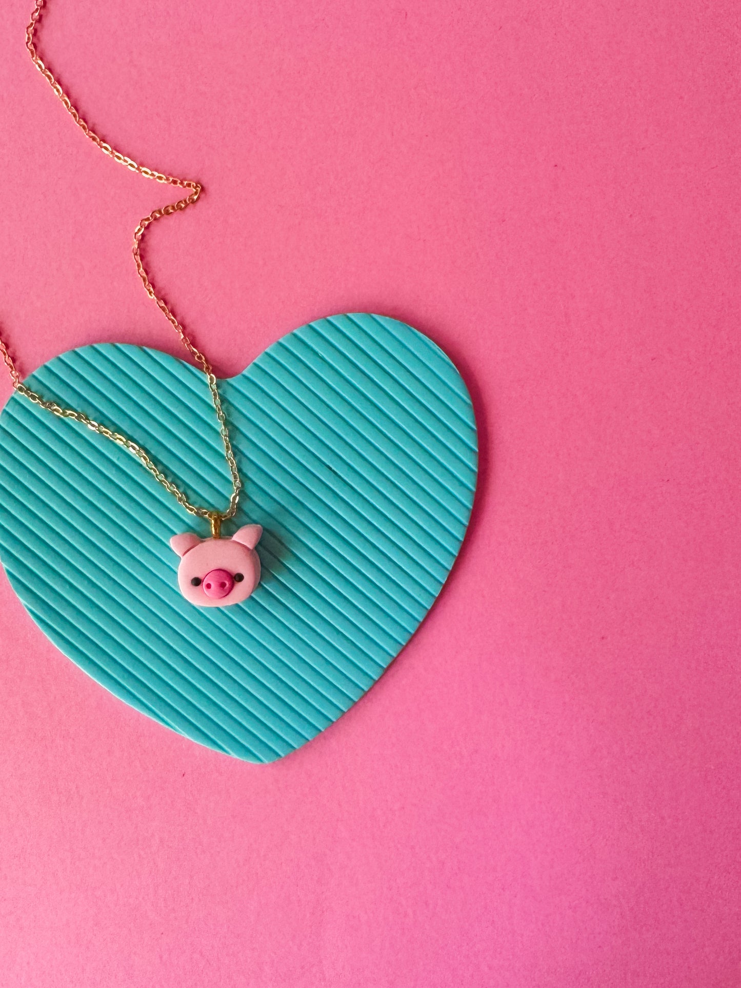 Pig Charm Necklace | Clay Charm Necklace