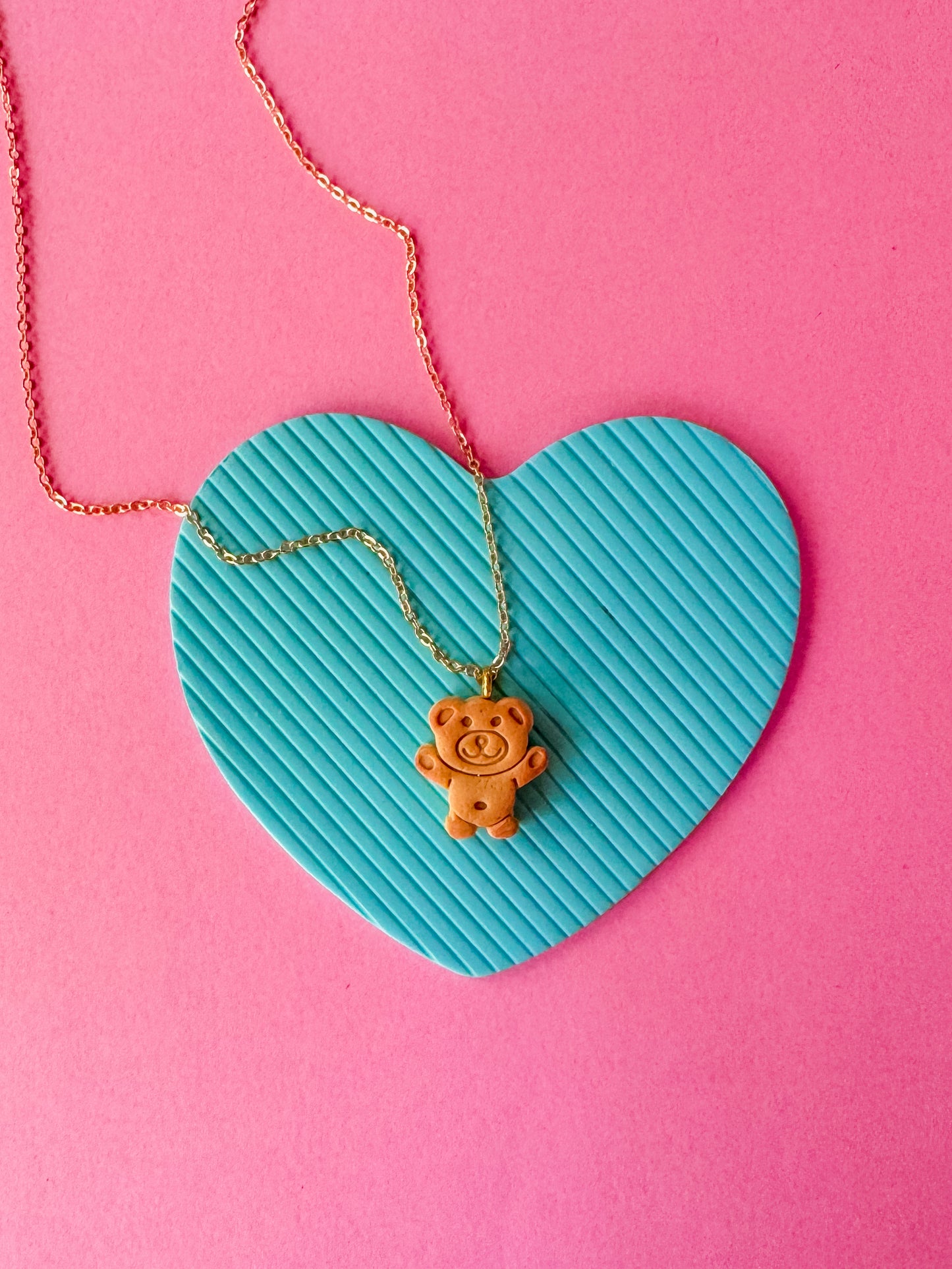Teddy Graham Charm Necklace | Clay Charm Necklace